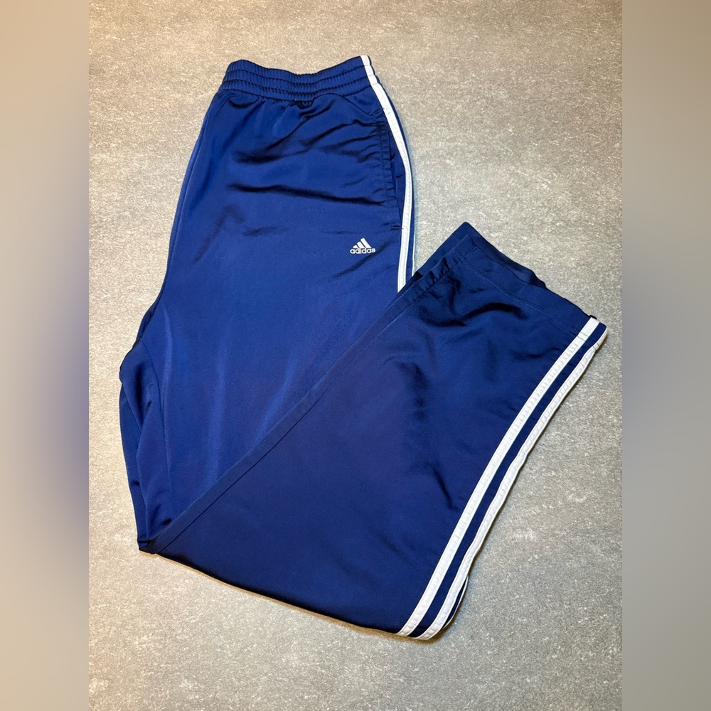 Men’s Vintage Y2K Adidas Navy Breakaway Snap Athletic Track Pants - Size L
